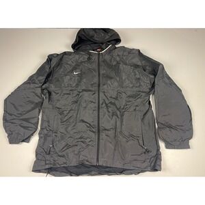 Vintage Nike Lined Rain Jacket Full Zip Gray Windbreaker‎ Coat Hooded Mens